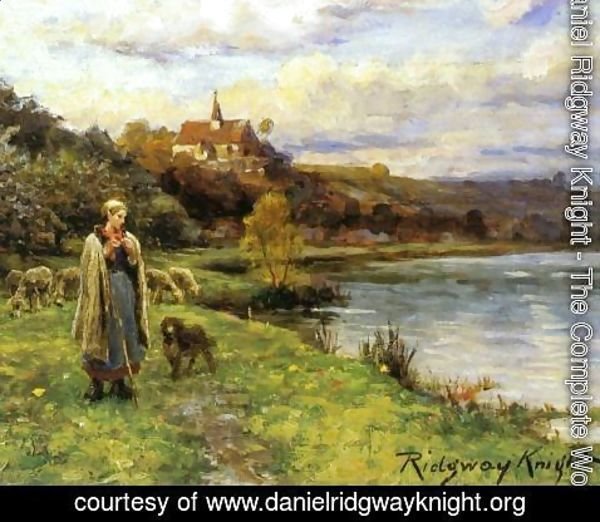Daniel Ridgway Knight - Woman by the Water