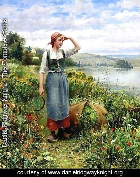 Daniel Ridgway Knight - A Field Of Flowers