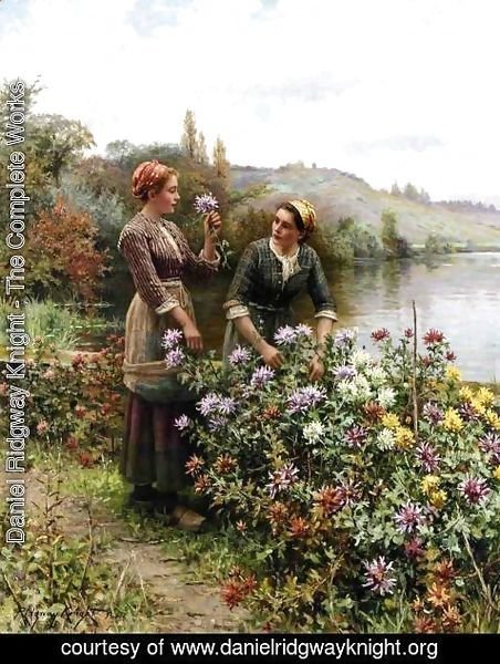 Daniel Ridgway Knight - Peasant Girls In Flower Garden