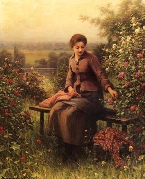 Seated Girl With Flowers