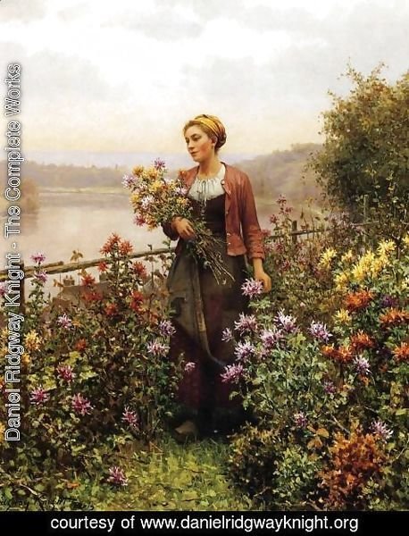 Daniel Ridgway Knight - Woman In A Garden