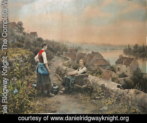 Daniel Ridgway Knight - Peasant Girls Along The Seine
