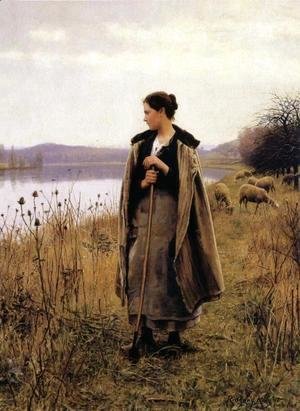 Daniel Ridgway Knight - The Shepherdess of Rolleboise