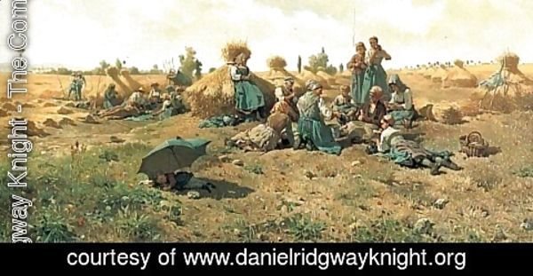 Daniel Ridgway Knight - Peasants Lunching In A Field