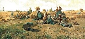 Daniel Ridgway Knight - Peasants Lunching In A Field