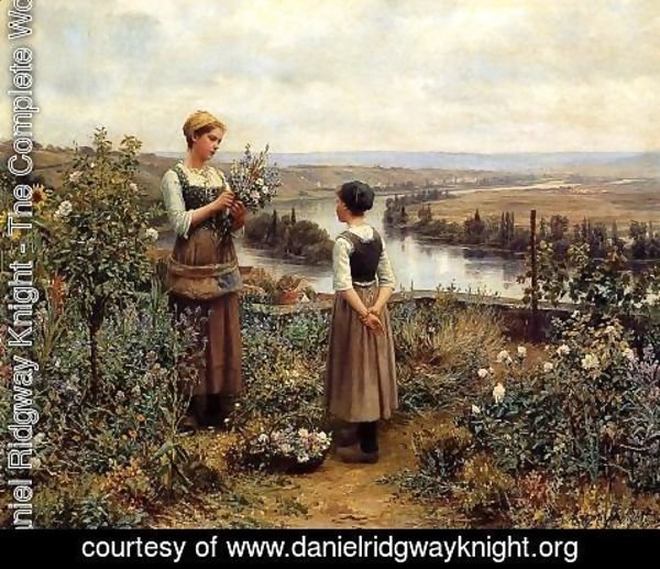 Daniel Ridgway Knight - Picking Flowers
