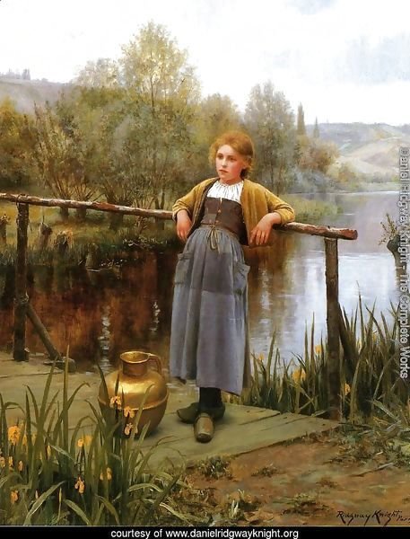 Young Girl By A Stream