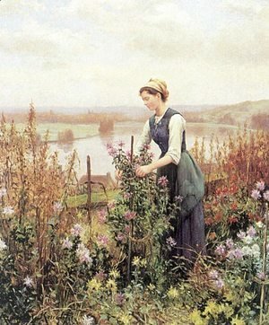 Daniel Ridgway Knight - Arranging Flowers